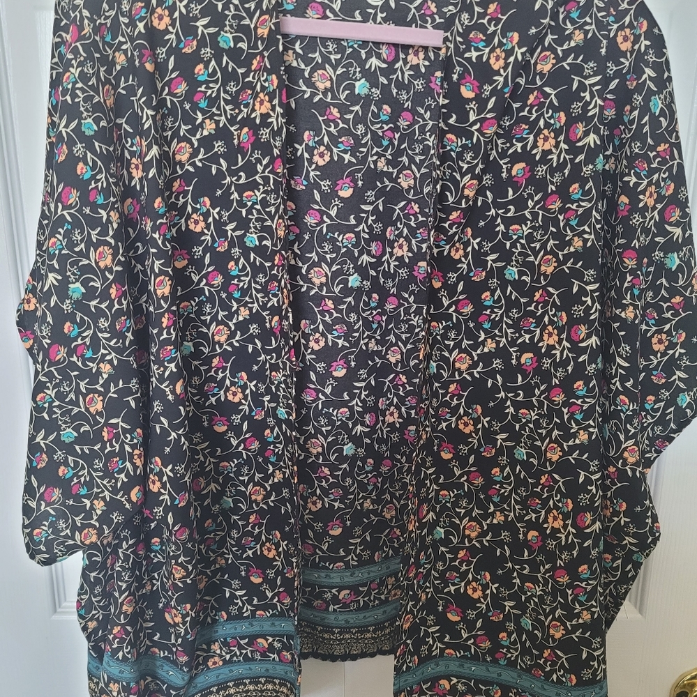 Floral handkerchief kimono